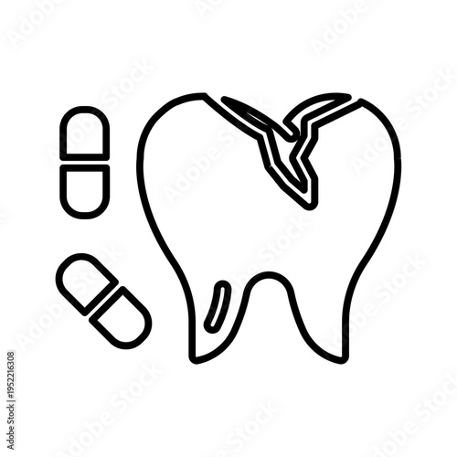 Toothache medicine icon