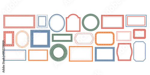 Assorted Geometric and Ornate Frames and Borders on White Background illustration untitled