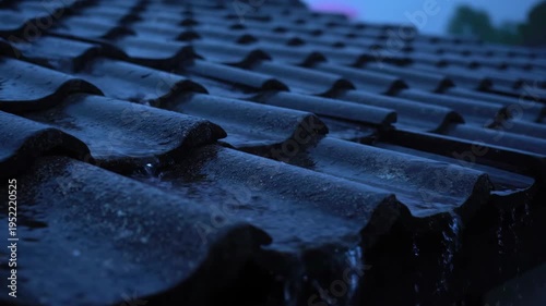 Nighttime Roof Tiles - Dark Texture and Architectural Detail.