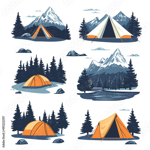 Set of camping tents