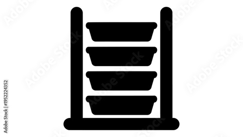 Metal fruit storage rack icon for kitchen organization
