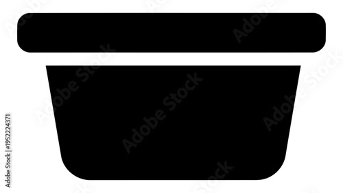 Minimalist floor storage basket icon for household organization and decluttering