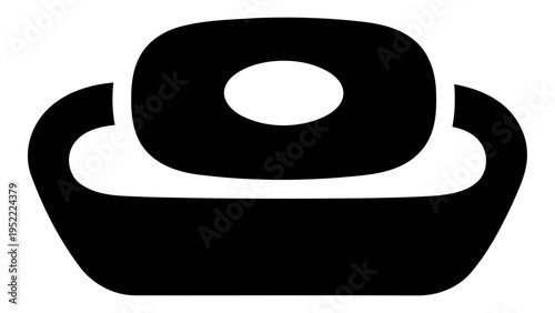 Minimalist soap dish icon for bathroom and kitchen hygiene accessories