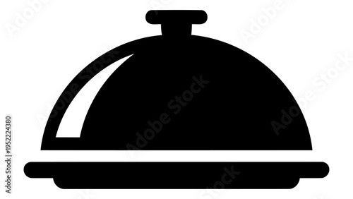 Plastic dish cover dome icon for food protection