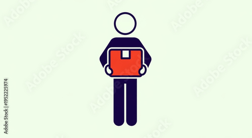 Person holding a package icon.