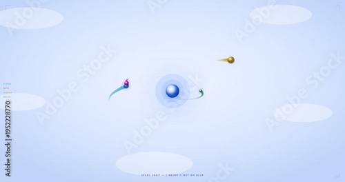 Futuristic Speed Orbit Planet Animation With Motion Blur And HUD Interface