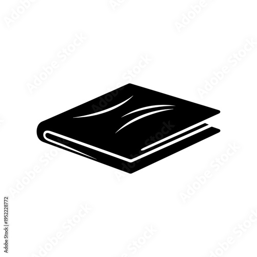 A sleek black wallet lies flat showcasing its folded design and subtle curves a silhouette