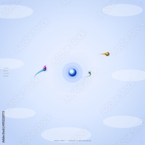 Futuristic Speed Orbit Planet Animation With Motion Blur And HUD Interface