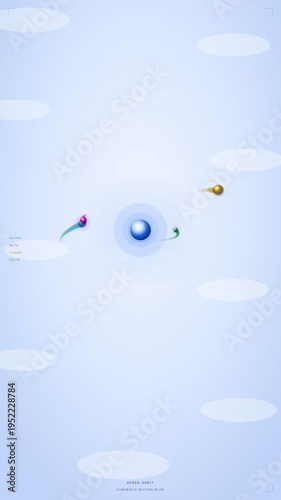 Futuristic Speed Orbit Planet Animation With Motion Blur And HUD Interface