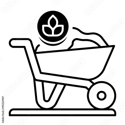This Wheelbarrow icon is suitable for gardening, etc