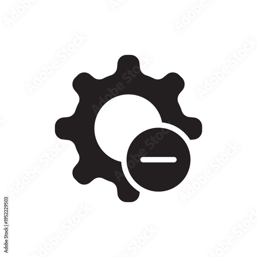 System settings gear with minus sign removal icon