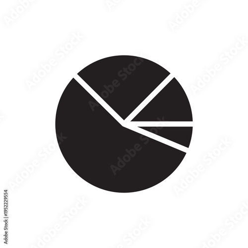 Simple pie chart for data segmentation and statistics icon