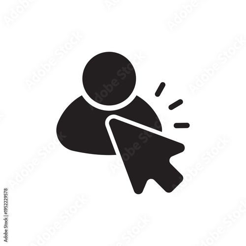 Targeted audience user profile with mouse cursor icon