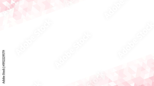 淡いピンクポリゴンモザイクのコーナーフレーム背景 上品でやわらかいビジネスバナー素材 ベクター