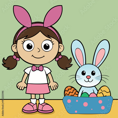 Girl with Easter Bunny