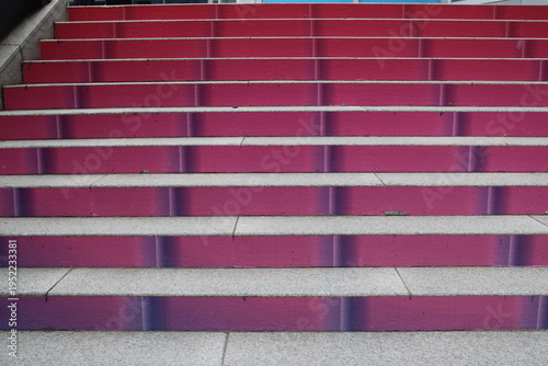 Closeup of rose-colored steps 