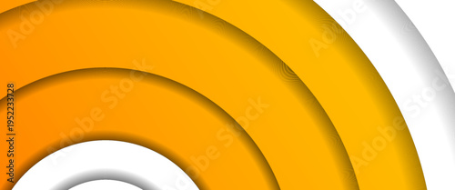 Abstract orange circular vector background with layered concentric curves and soft shadows, creating a modern, smooth, and dimensional geometric design.