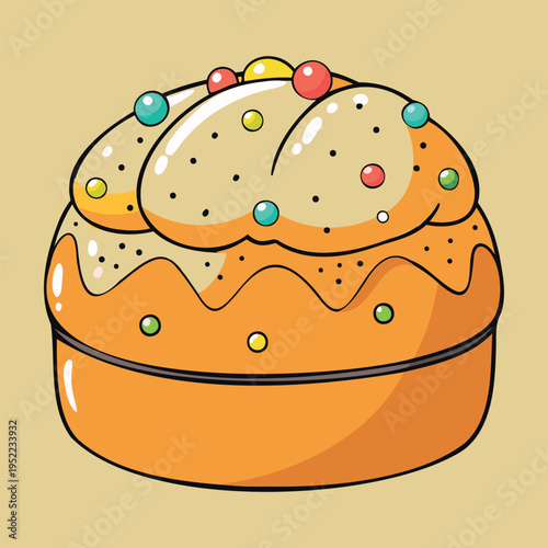 Traditional Easter Bread Vector