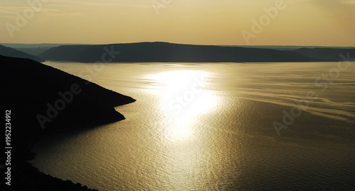Konstfotografi wonderful sunset over the sea between the Croatian islands