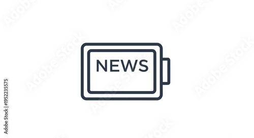 A simple line drawing of a television screen with the word 'NEWS' on it against a clean white background.