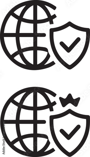 Global Secure Network Protection Icon
