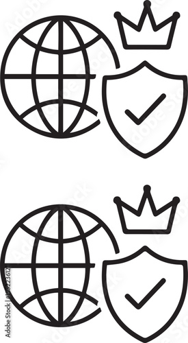 Global Secure Network Protection Icon
