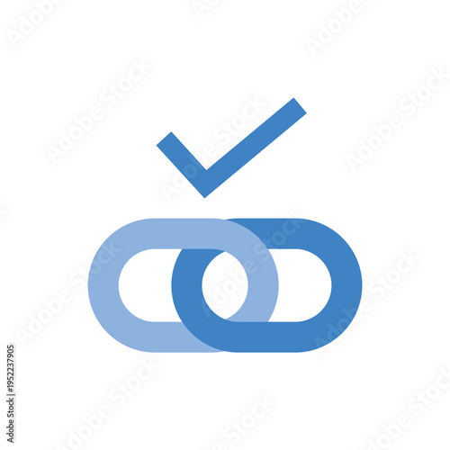 Verified link building and successful backlink icon