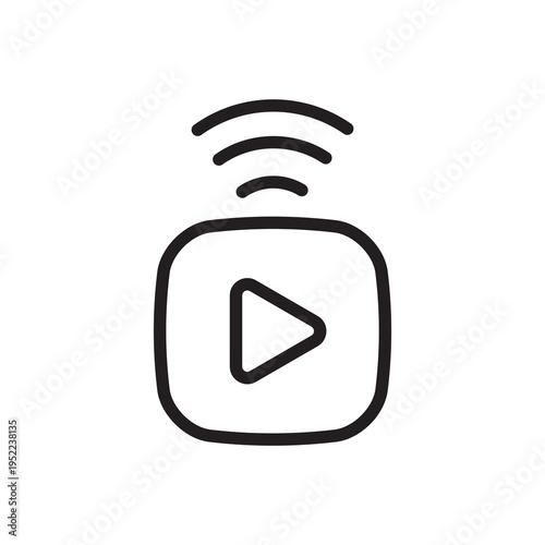 Live streaming video content and digital broadcast icon