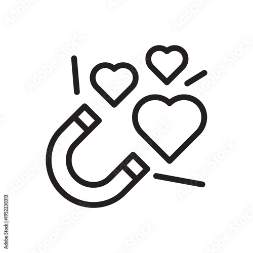 Brand loyalty attraction magnet and emotional marketing icon