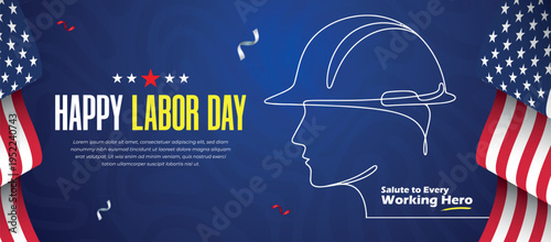 Labor Day banner with USA national holiday. - Vector illustration 