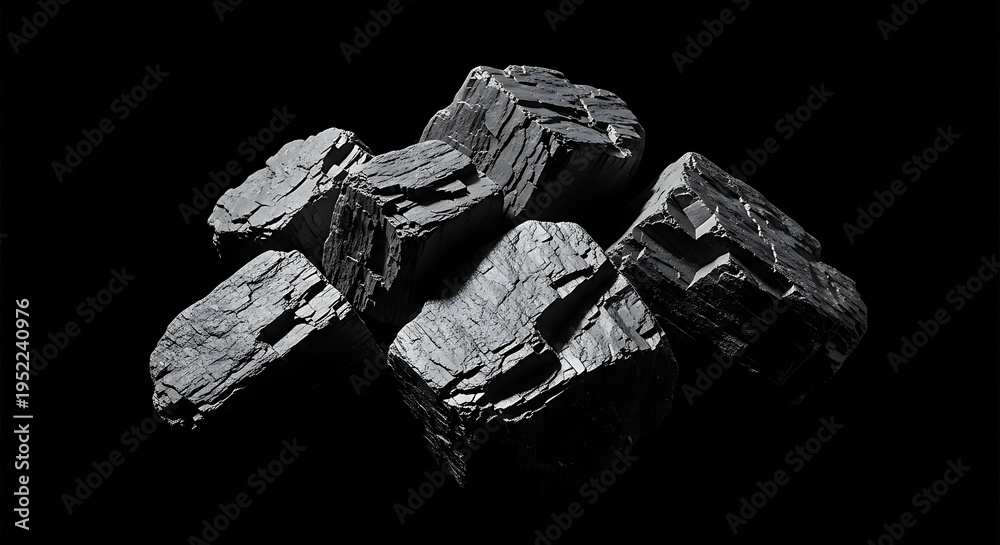 Naklejka premium Asteroid rocks in space on black background