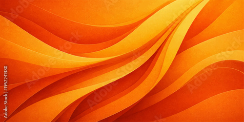 An abstract orange and yellow background vector illustration featuring soft wave patterns and golden gradient curves for a modern fire-textured wallpaper design