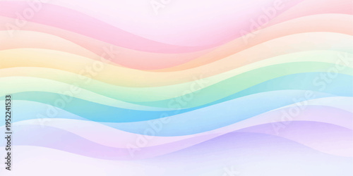 Abstract colorful background with bright rainbow waves and geometric shapes featuring a vibrant spectrum of pink blue and yellow lines in a decorative vector art illustration