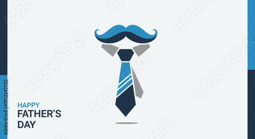 Vector illustration of mustache and tie for Fathers Day