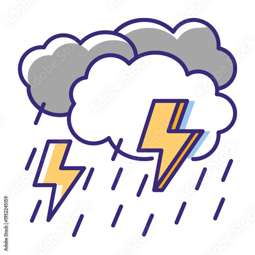 This Thunderstorm icon is suitable for Springtime, etc