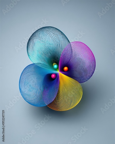 Abstract Fluid Elements, Vibrant Colors, Creative Design