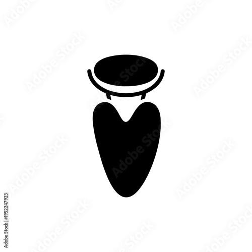 A striking black silhouette depicts an amphora an ancient greek vase with handles silhouette