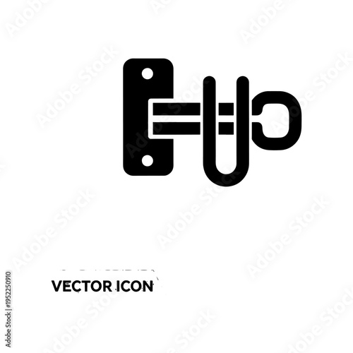 A black stylized depiction of a toilet with visible plumbing components showing a bold silhouette