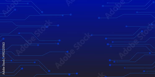 Abstract Futuristic Circuit Board Technology Background. Concept of complexity and precision, as well as the importance of technology in our lives. Blue circuit diagram on blue gradient background. 