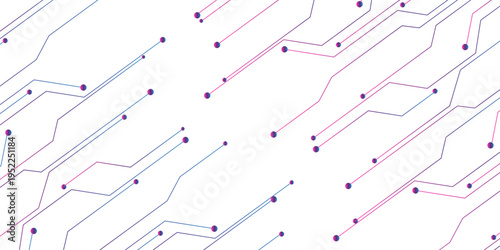 Abstract Futuristic Circuit Board Technology Background. Concept of complexity and precision, as well as the importance of technology in our lives. blue gradient circuit diagram on white background. 