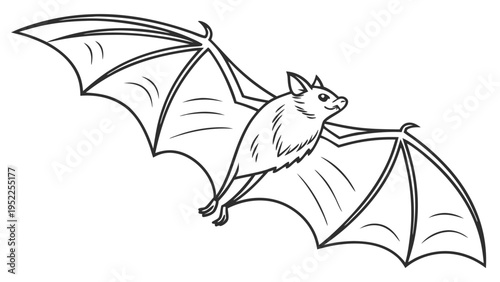 Flying Bat Silhouette for Halloween Night Spooky Event Promotion Web Design Graphic Element