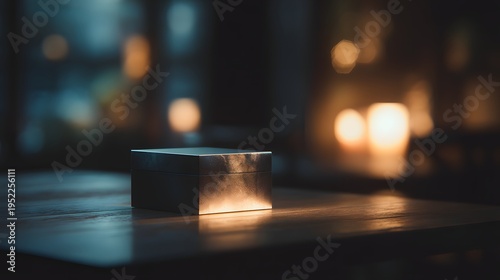 an intimate indoor setting with warm ambient lighting creating a cozy atmosphere