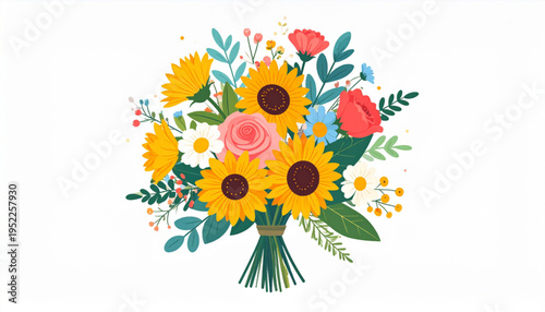 Cheerful Summer Flowers Frame – Bright Floral Border Vector Illustration