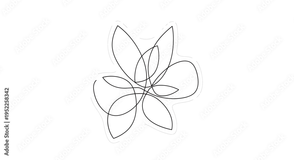 Fototapeta premium Abstract continuous line botanical illustration, presented as a high-quality scalable vector graphic. Minimalist concept design ideal for clean digital and print applications