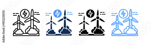 Wind Energy Icon Multiple Style