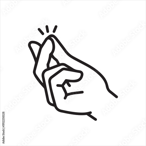 Gesture snapping fingers, linear icon. Line with editable stroke