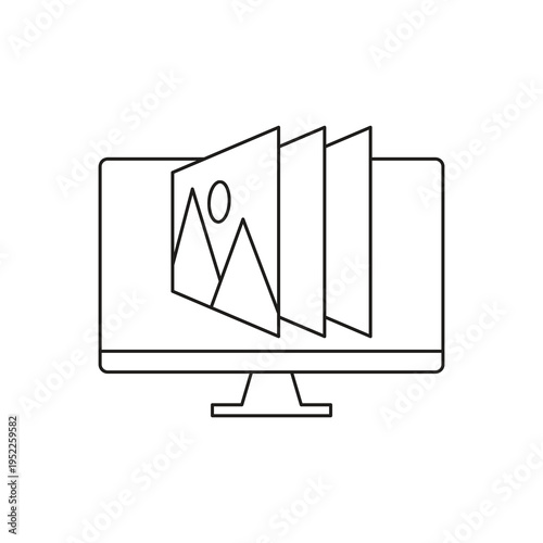 Multiple image gallery on computer monitor