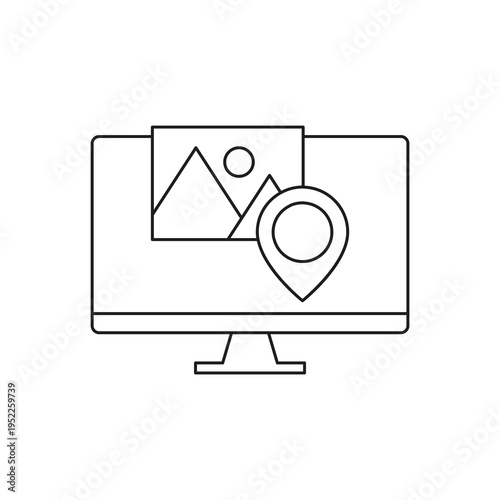 Image location geotag on monitor screen