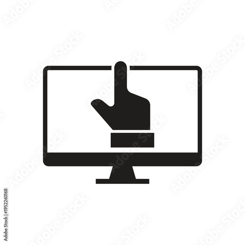 Touch screen monitor interaction solid icon