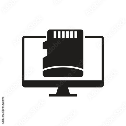Memory card storage on computer monitor